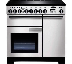 RANGEMASTER  Professional Deluxe 90 Electric Induction Range Cooker - White & Chrome